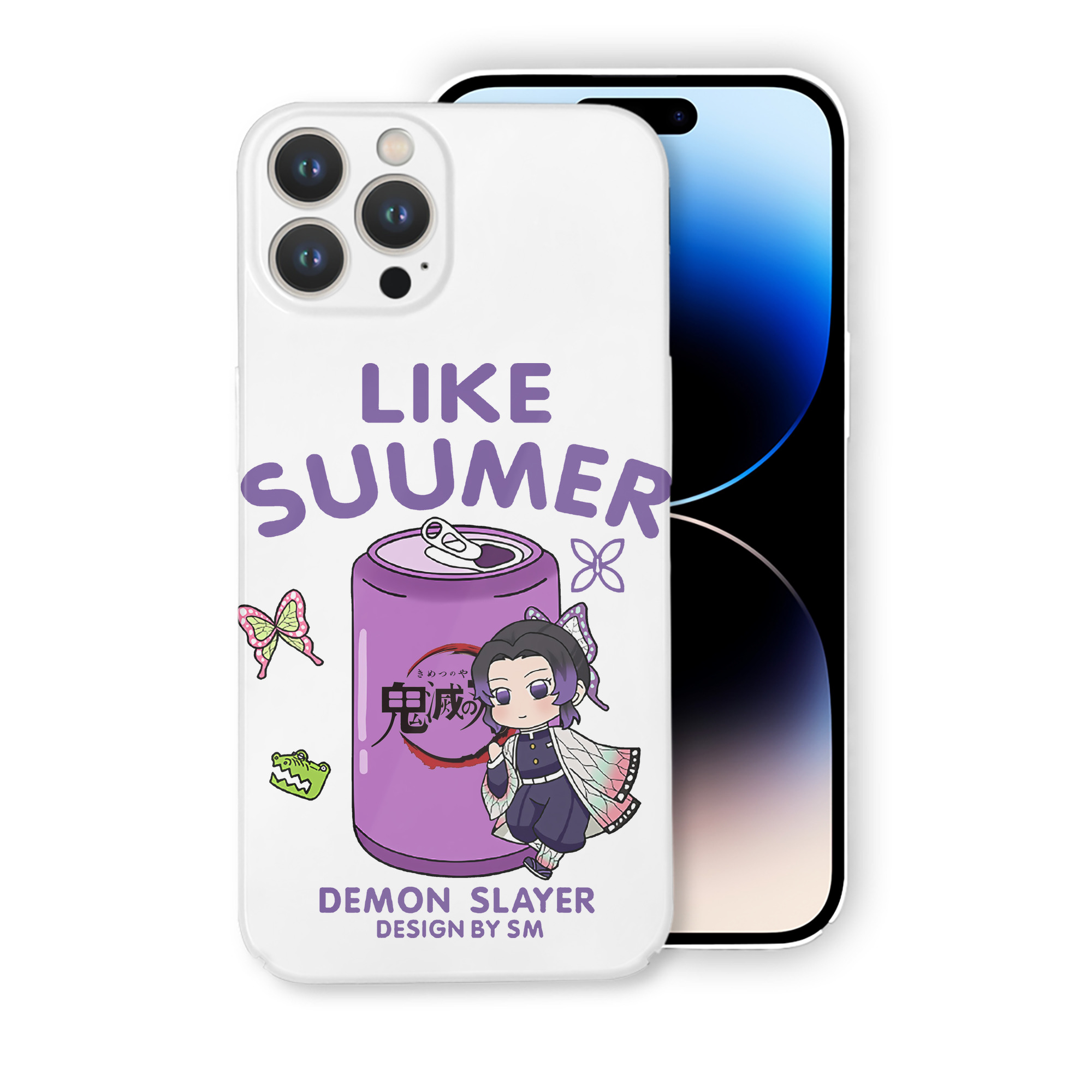 （画像用） 鬼滅の刃（きめつのやいば）蟲柱-胡蝶 しのぶ／こちょう しのぶ Kochou Shinobu 【iPhone 14シリーズ対応】ハードケース